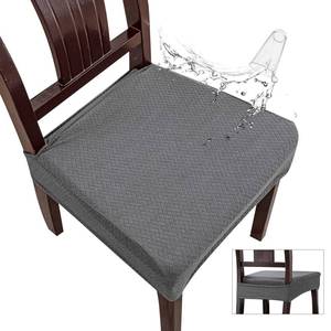lot 1369 image: Genina Waterproof Seat Covers for Dining Room Chair Covers Waterproof Dining Chair Covers (4 PCS-Rear-Covered, Dark Gray)