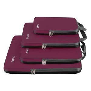 lot 1371 image: BAGAIL 4 Set6 Set8 Set Compression Packing Cubes Travel Accessories Expandable Packing Organizers (Cloth Pattern, 4-Burgundy)