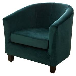 lot 1372 image: Tub Chair Slipcover 2-Piece Velvet Stretch Barrel Club Chair Covers with Cushion Cover Soft Washable Armchair Sofa Couch Furniture Protector for Living Room Counter Hotel (Emerald Green)