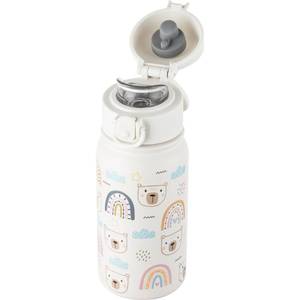 lot 1389 image: GOPPUS 12 oz Kids Water Bottle - Stainless Steel Insulated Water Bottle, BPA Free, Odorless, Durable and Reusable for School, Sports and Outdoor Activities(White Bear)