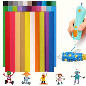 lot 1390 image: Logiim 32 Colors PCL 2.5mm 3D Pen Filament Refill Compatible with 3Doodler Start, Low Temperature Filament, 15 cm x 5 pcs Total 2400cm, Safe & Easy-Use Refill 160Pcs