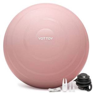 lot 1402 image: YOTTOY Exercise Ball for Pregnancy,Anti-Burst Yoga Ball for Physical Therapy,Stability Ball for Ball Chair Fitness with Pump (Pink)