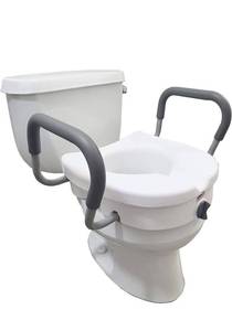 lot 1001 image: Carex E-Z Lock Raised Toilet Seat With Handles, 5 Toilet Seat Riser with Arms, Handicap Raised Toilet Seat For Seniors and Elevated Toilet Seat