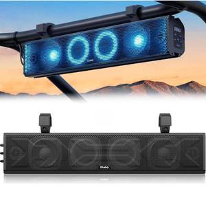 lot 1028 image: Ehaho 25 Inch UTV Sound Bar, ATV SoundBar Bluetooth with RGB Lighting, IP66 Waterproof Golf Cart Sound Bar, Amplified Powersports SXS SoundBar, UTV Speakers Compatible with Polaris RZR Can-Am - Retail $199