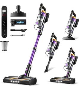 lot 1029 image: Cordless Vacuum Cleaner, 580W48Kpa Vacuum Cleaners with 65 Min Runtime, Lightweight Wireless Vacuum with LED HeadlightsScreen, wall mount, Removable Handheld Vacuum for Pet HairCarpetsFloorsSofa