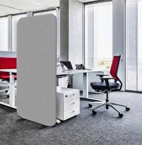 lot 1050 image: DECOLAB Standing Room Dividers, Privacy Divider Panel Wall, Portable Divider Separator Screen for Classroom, Office, Studio, Home, Scratch Resistance, 29x65 inch, Steel