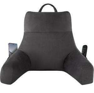lot 1065 image: Back Pillow for Bed Sitting up, Reading Pillow for Sitting in Bed Adult, Back Support Pillow, Memory Foam Sit up Lounge Backrest Pillow with Arms for TV, Couch, Chair, Dorm, 18 Inch, Grey