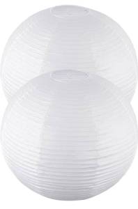 lot 1071 image: 19.68 White Round Paper Lanterns, ChineseJapanese Paper Lantern Pendant Light, Large Hanging Paper Lamp Shade for Party Decoration, Home Decor Ceiling Lampshade(2 PCS)
