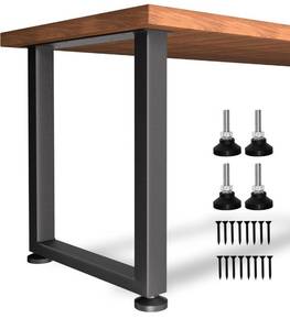 lot 1074 image: Heavy Duty Metal Table Legs 28x18 Inch, Modern Industrial Steel Square Frame for DIY Dining Table, Kitchen Table Base, Desk, Console, Supports 1000lbs(True 14-Gauge Steel), Set of 2 (Black)