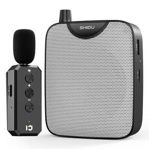 lot 3006 image: SHIDU 35W Power Voice Amplifier with Bluetooth Wireless Lavalier Microphone, Portable Teacher Mic with Speaker Personal Clip On Microphone System for Teacher Meeting Training-M500 (Black) - Retail $70