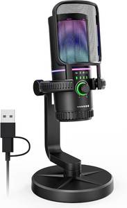 lot 3013 image: SINWE Gaming Microphone with Noise Cancelation &amp Gain Control- USB PC Mic for Streaming, Gaming, Podcasts, PC, PS4 - Retail $22