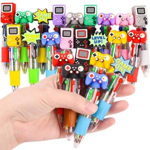 lot 3014 image: LiYiQ 25 Pcs Video Game Multicolor Pen in One Cartoon Cute Fun 4-in-1 Cute Pens Bulk Kawaii Game Handle Level Up Games Console Shape Cool Ballpoint Pens for Fun Gifts - Retail $16