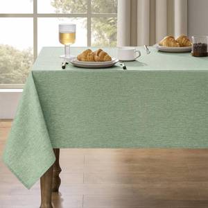 lot 3028 image: Decorelia Table Cloth for Rectangle Dining Table, Faux Linen Waterproof Texture Farmhouse Washable Rectangular Tablecloth Cover for Birthday, Party, Picnics, Wedding Decor(Sage Green, 52 x70 Inch)
