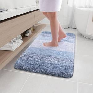 lot 3033 image: Arotive Microfiber Bathroom Rugs, Shaggy Soft and Absorbent Bath Rug, Non-Slip, Thick Plush Machine Washable Dry Bath Mats for Bathroom, Tub and Shower, 36x24, Light Blue, Rectangular - Retail $33