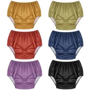 lot 3042 image: Breathffy 6 Pcs Adult Leakproof Incontinence Underwear for Women Men Pull on Cover Pant Washable Underpants Reusable Plastic Diaper Covers for Disabled, Elderly, Postpartum (Colorful,X-Large) - Retail $25