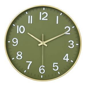 lot 3052 image: HZDHCLH Wall Clocks Battery Operated,Wall Clock Green Gold,8 inch Wall Clock Silent Non Ticking Modern 3D Numbers for Kitchen Bedroom Living Room Office Classroom Decor