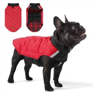 lot 3054 image: Reversible Waterproof Dog Coat - Adjustable Winter Jacket for Small to Large Breeds, Warm Cold Weather Apparel for Medium Dogs (Red & Black, Medium (Pack of 1)) - Retail $14