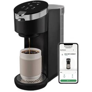 lot 3064 image: Instant Solo WIFI Connect Single Serve Coffee Maker, From the Makers of Instant Pot, Coffee Brewer, Bold Setting, Brew 8 to 12oz., 40oz. Water Reservoir, Black - Retail $113