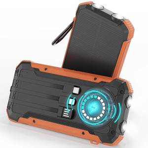 lot 3091 image: ERRBBIC Solar Charger Power Bank 20000mAh, Portable Wireless Charger, 15W Fast Charging External Battery Pack with Dual Flashlight and USB C Outputs. Outdoor Mobile Power Compatible with Cell Phones - Retail $40