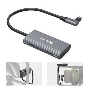 lot 3095 image: SmallRig 4-in-1 USB-C Hub with a Cold Shoe Mount, Type- C Multiport Hub with PD 100W  USB-C 3.12.0 with Audio Adapter x 2, for Mobile Shooting of ProRes Videos at 4K 60fps - 4598 - Retail $28