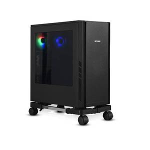 lot 3102 image: Computer Tower Stand, Adjustable Mobile CPU Stand with Rolling Caster Wheels, Premium PC Tower Stand Holder for Floor Carpet Gaming PC Case - Retail $15