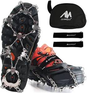 lot 3115 image: AYAMAYA Upgraded 24 Spikes Crampons Ice Cleats for Shoes and Boots - Antislip Stainless Steel Snow Traction Ice Gripper for Shoes Men Women, Snow Chains for Hiking Winter Walking Climbing - L - Retail $20