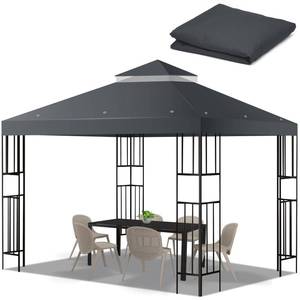 lot 3117 image: 10x10 FT Gazebo Replacement Top, Canopy Replacement Cover Double Tiered for Outdoor BBQ Roof Cover Grill Shelter - Retail $40
