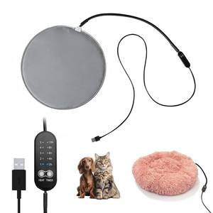 lot 3129 image: GooCare USB Pet Heating Pad Turns Any Pet Bed Heated (Use Inside Bed), 5V2A Required, 5-Temp &amp Timer, 140°F Auto Shut-Off, Waterproof Warmer for CatsDogs, Power BankWallCar Powered (12x12) - Retail $18