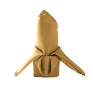 lot 3136 image: 50pcs Polyester Cloth Napkins - 17 x 17 inch Gold Dinner Washable Napkins with Hemmed Edges for RestaurantWeddingHotel(50,Gold) - Retail $36