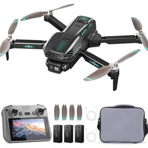 lot 3150 image: GPS Drone with 4K Camera for Adults, FPV RC Quadcopter, 90-min Flight Time, Auto Return, GPS Follow, Circle Fly, 5-inch LCD Tablet Screen, Brushless Motor, Lightweight Foldable Drone for Beginners - Retail $160