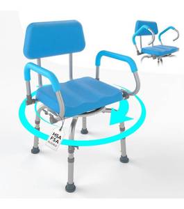 lot 2862 image: FSAHSA Eligible 360° Swivel Shower Chair for Inside Shower, Adjustable Shower Seat with Pivoting Arm Bath Seat for Bathtub, Handicap Bathtub Chair for Senior Elderly Disabled, 4Level Height