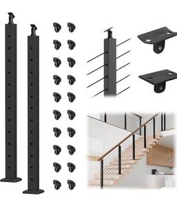 lot 2865 image: BLIKA 2Pack 42 Stair Cable Railing Posts