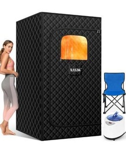 lot 2869 image: Upgraded Portable Sauna for Home Relaxation, Steam Sauna for Home with Steamer, Remote Control, Folding Chair, 9 Levels