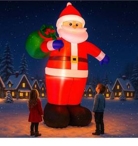 lot 2874 image: 12 Feet Giant Christmas Inflatables Santa Claus Outdoor Decorations, Blow Up Huge Santa Claus