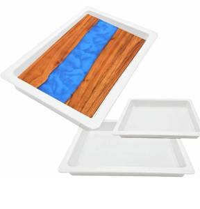 lot 2877 image: 3pcs Epoxy Table Molds 19  11 inch - 15.7x9.8 inch - 11.4x7.5 inch, Large Rectangular Epoxy Resin Molds,