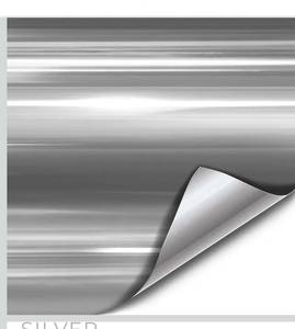 lot 2881 image: VViViD Gloss Chrome Silver Vinyl Wrap Adhesive Film Roll Air Release DIY Sheet (3ft x 5ft)