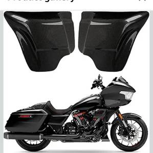 lot 2883 image: Carbon Fiber Black Side Cover Panels for Harley Davidson Touring Road King, Road Glide, Electra Glide, Street Glide 1997-2007 Models, Left & Right Side