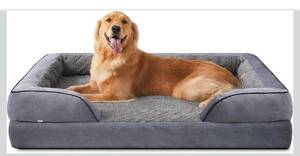 lot 2884 image: INVENHO Orthopedic Dog Beds Large Sized, XL Washable Dog Sofa with Egg-Crate Foam, Waterproof Lining and Non-Skid Bottom