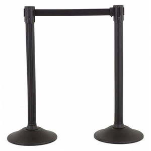 lot 2905 image: Us Weight Barrier Post with Belt HDPE Black PK2 U2000
