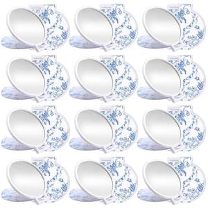 lot 3158 image: Quzzil 24 Pcs Floral Small Compact Mirrors Bulk for Women Mini Pocket Mirrors Purse Travel Makeup Portable Folding Glass Gift for Wedding Guest Bridal Shower Birthday Party Favor (Blue)