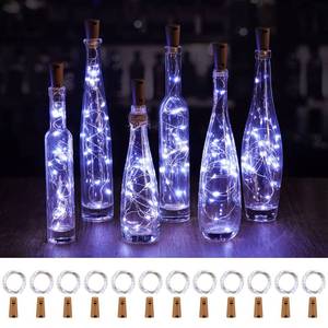 lot 3161 image: Brightown Wine Bottle Lights with Cork, 10 Pack 10 LED Waterproof Battery Operated Cork Lights, Silver Wire Mini Fairy Lights for Liquor Bottles DIY Party Christmas Wedding D�cor, Pure White