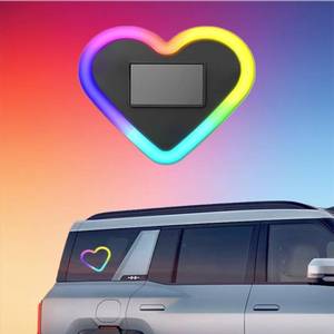 lot 3175 image: Car LED Ambient Lights, Solar-Powered Heart-Shaped Car Window Lights with Multiple Modes - Rechargeable Romantic Atmosphere Decor for Cars,Colorful
