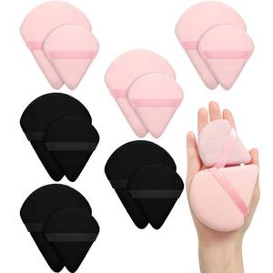 lot 3185 image: Maitys 12 Pcs Powder Puff Triangle for Face Makeup Cosmetic Loose Powder Puff Velour Soft Body Washable Reusable Foundation Sponge Wet Dry Makeup Tool for Women(Large, Small,Black, Pink)