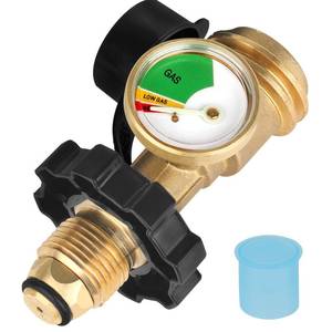 lot 3204 image: Aekops 100 lb Propane Tank Gauge Adapter, Propane Gauge for 100 lb Propane Tank, Universal Fit Pol to Qcc1 Propane Tank Adapter Converts Pol to Qcc1 - Old to New Connection Type, Solid Brass (1PC)