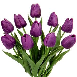 lot 3219 image: 10 Pcs Purple Tulips Artificial Flowers Real Touch Fake Tulips Fake Flowers for Mothers Day 13.5 Faux Tulips Faux Flowers Bulk Artificial Tulips Flowers for Vase Centerpieces Home Wedding Bouquet