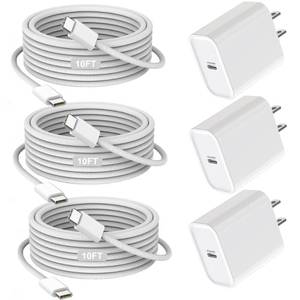 lot 3223 image: iPhone 171615 Charger Fast Charging 3Pack 40W USB C Charger Fast Charging Block with 10FT USB C Cable for iPhone 1717 Pro17 Pro Max17 Air1616 Plus16 Pro16e16 Pro Max1515 Pro MaxiPad Pro