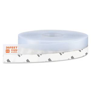 lot 3227 image: 26 Feet Silicone Seal Strip, Door Weather Stripping Window Sealing Tape for Draft Stopper Adhesive Doors Windows and Shower Glass Gaps (Transparent, 25MM)