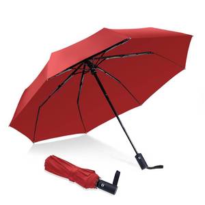 lot 3264 image: NPCQUN Travel Essentials Umbrella Windproof Compact Collapsible Light, Automatic, Strong and Portable, Wind Resistant, Folding Small Umbrella for Rain Red