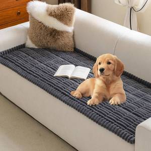 lot 3270 image: MYSKY HOME Couch Covers for 3 Cushion Sofa Pet Friendly, Couch Cover for Dogs, Sofa Covers for Pets Washable, Soft Non-Slip Sofa Slipcovers Furniture Protector Covers, Dark Grey, 27.6 x 70.9