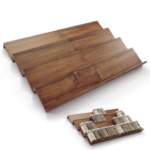 lot 3292 image: Tinamo Acacia Wooden Spice Rack Organizer for Cabinet - Spice Drawer Insert, Spice Organization for Cabinet, Seasoning Organizer, Spice Holder Pack of 8 (Walnut, Pack 8) - Retail $32
